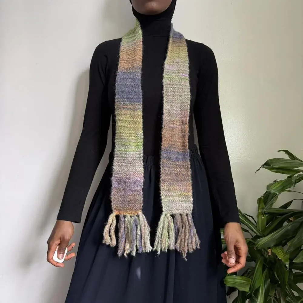Vintage Soft and‎ fuzzy multi-coloured scarf